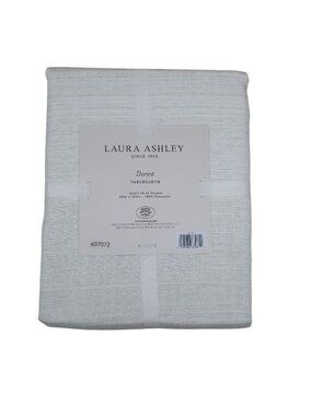 Laura Ashley Dorset Tablecloth 60"x120" Off White with Silver Threads Seats10-12